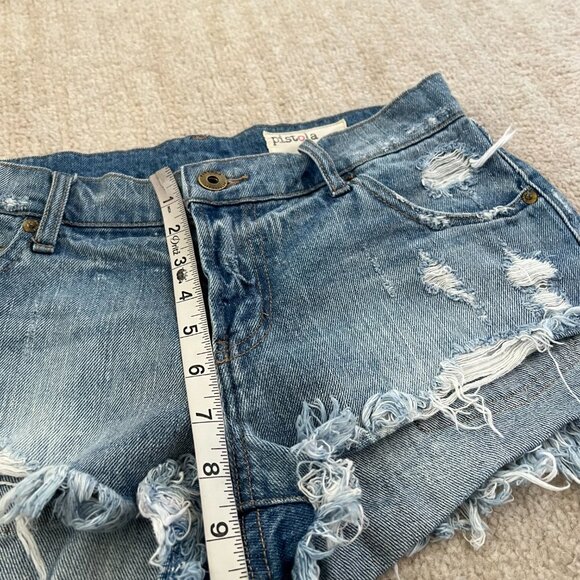 Pistola Blue Ripped Jeans Denim Shorts 27 - Picture 6 of 9